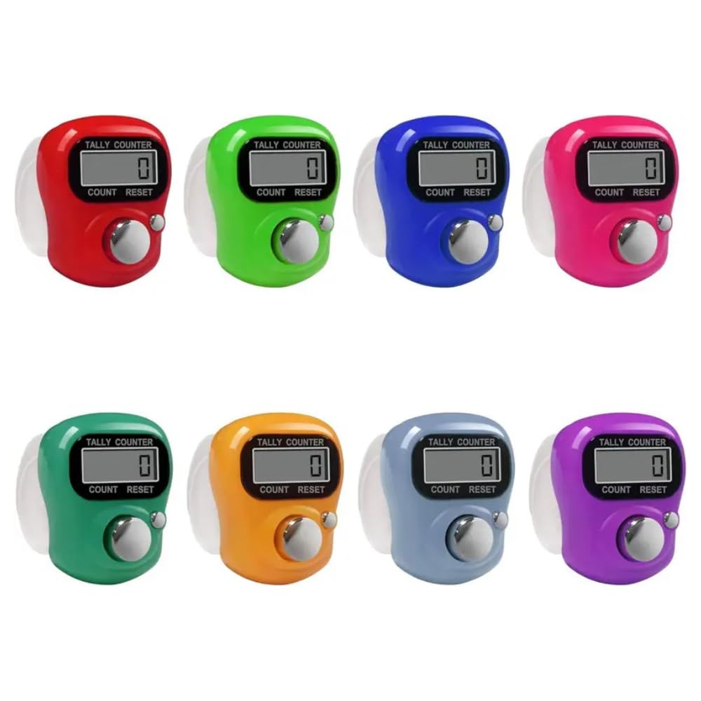 IshwarRoop Digital Tally Counter - Pack of 8 | Hand Held Counter for Meditation and Japa Counting
