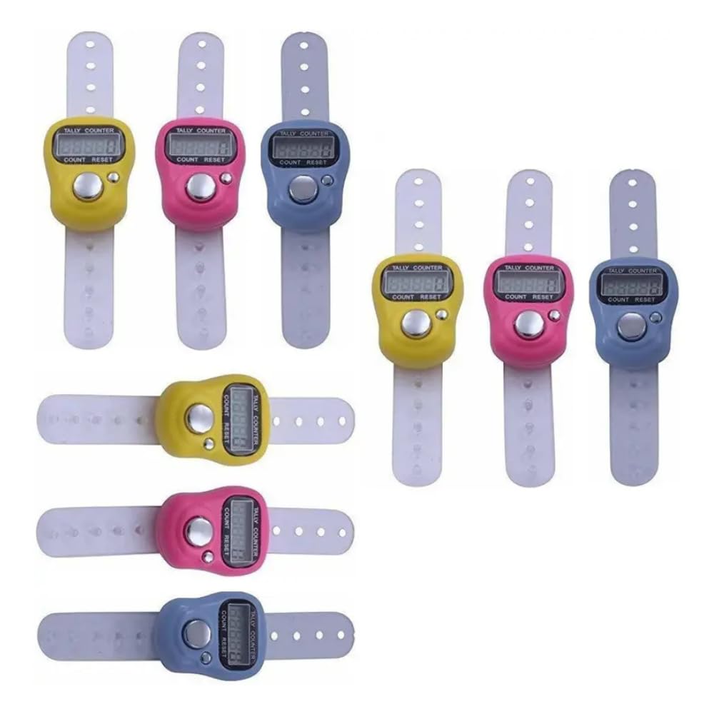 IshwarRoop Digital Tally Counter - Pack of 9 | Hand Held Counter for Meditation and Japa Counting