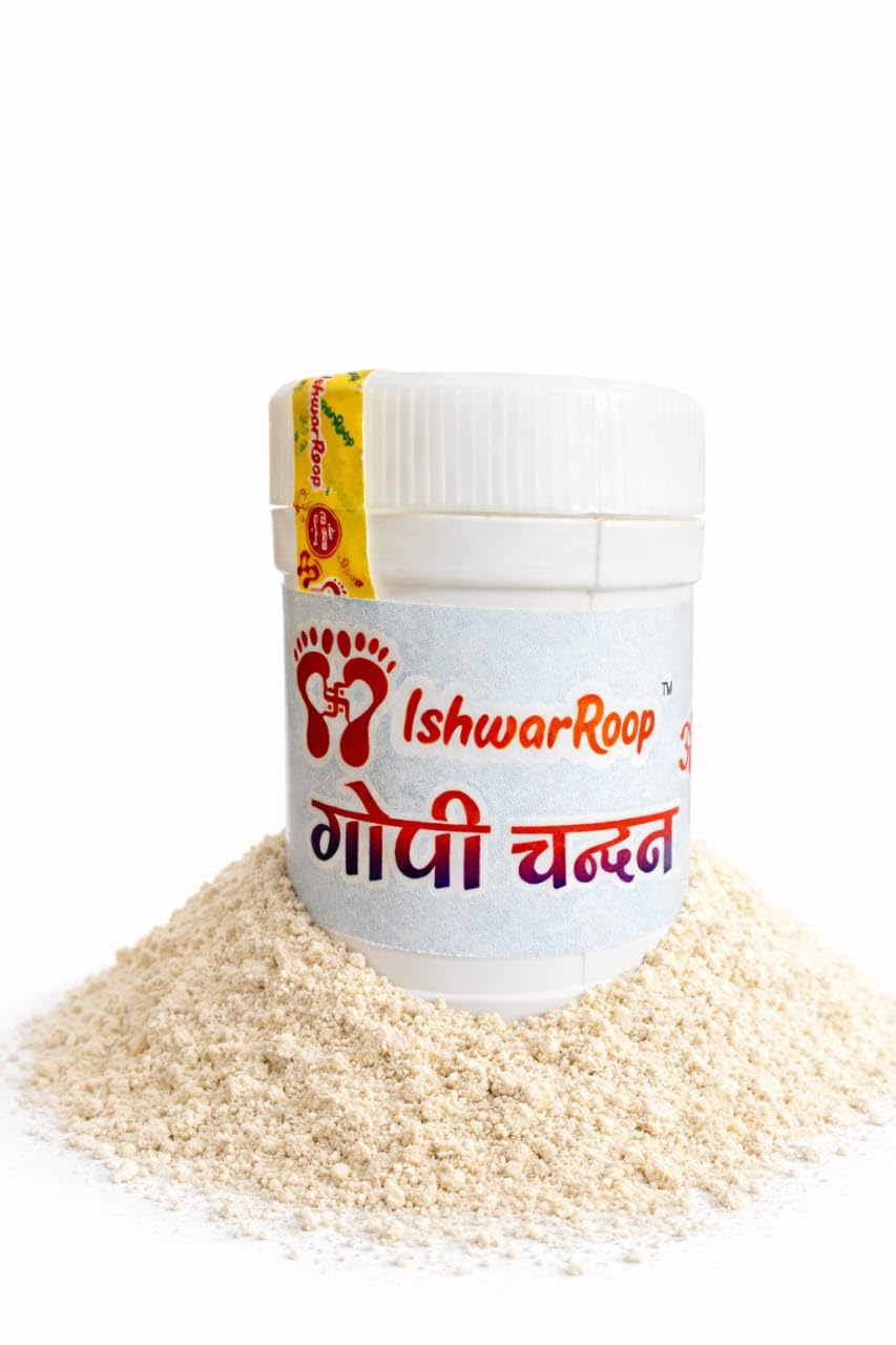 IshwarRoop Gopi Chandan Powder - Pure White Sandalwood Powder for Pooja & Tilak -30gm