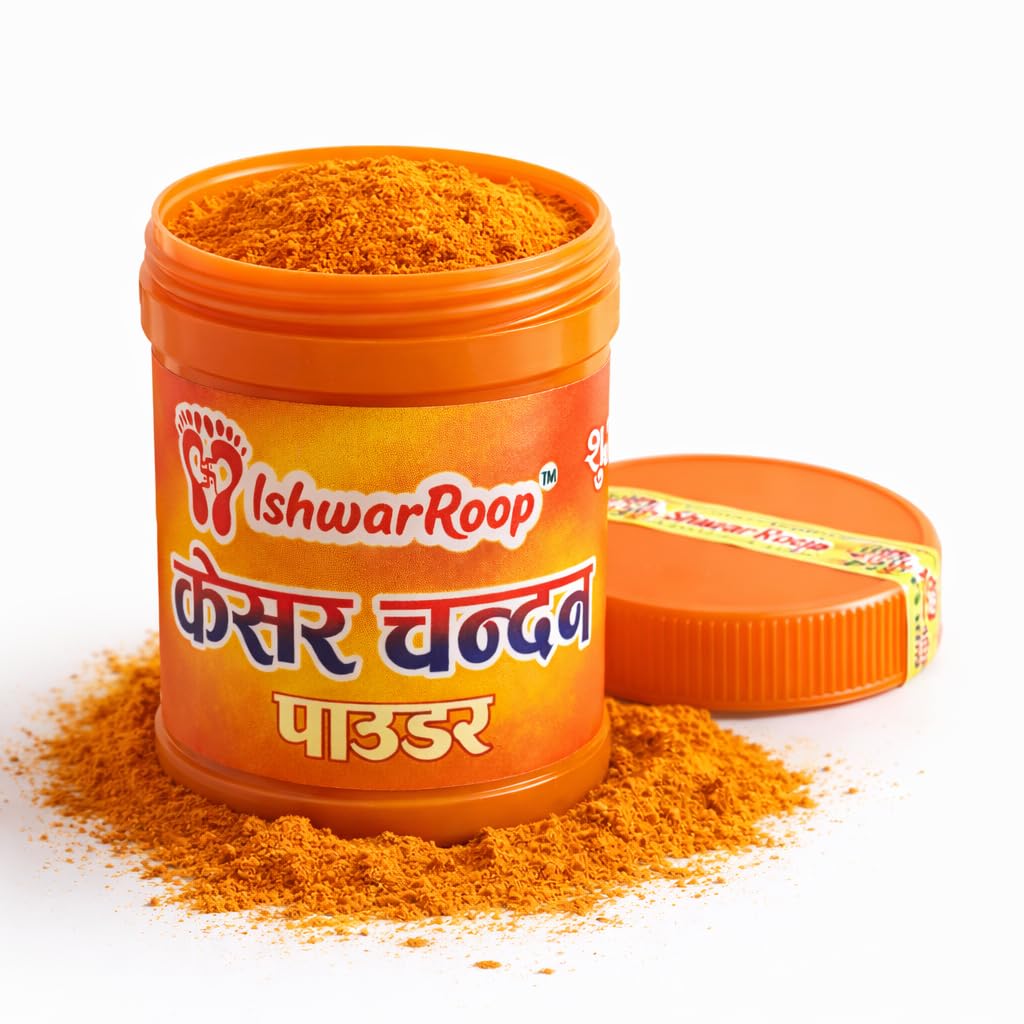 IshwarRoop Kesar Chandan Powder - Pure Saffron Sandalwood Powder for Pooja & Tilak -30gm