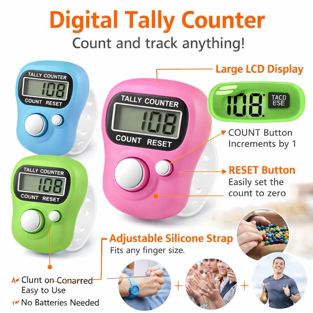 IshwarRoop Digital Tally Counter - Pack of 10 | Hand Held Counter for Meditation and Japa Counting