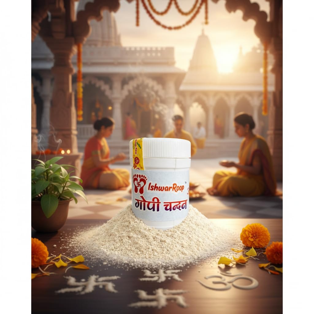 IshwarRoop Gopi Chandan Powder - Pure White Sandalwood Powder for Pooja & Tilak -30gm