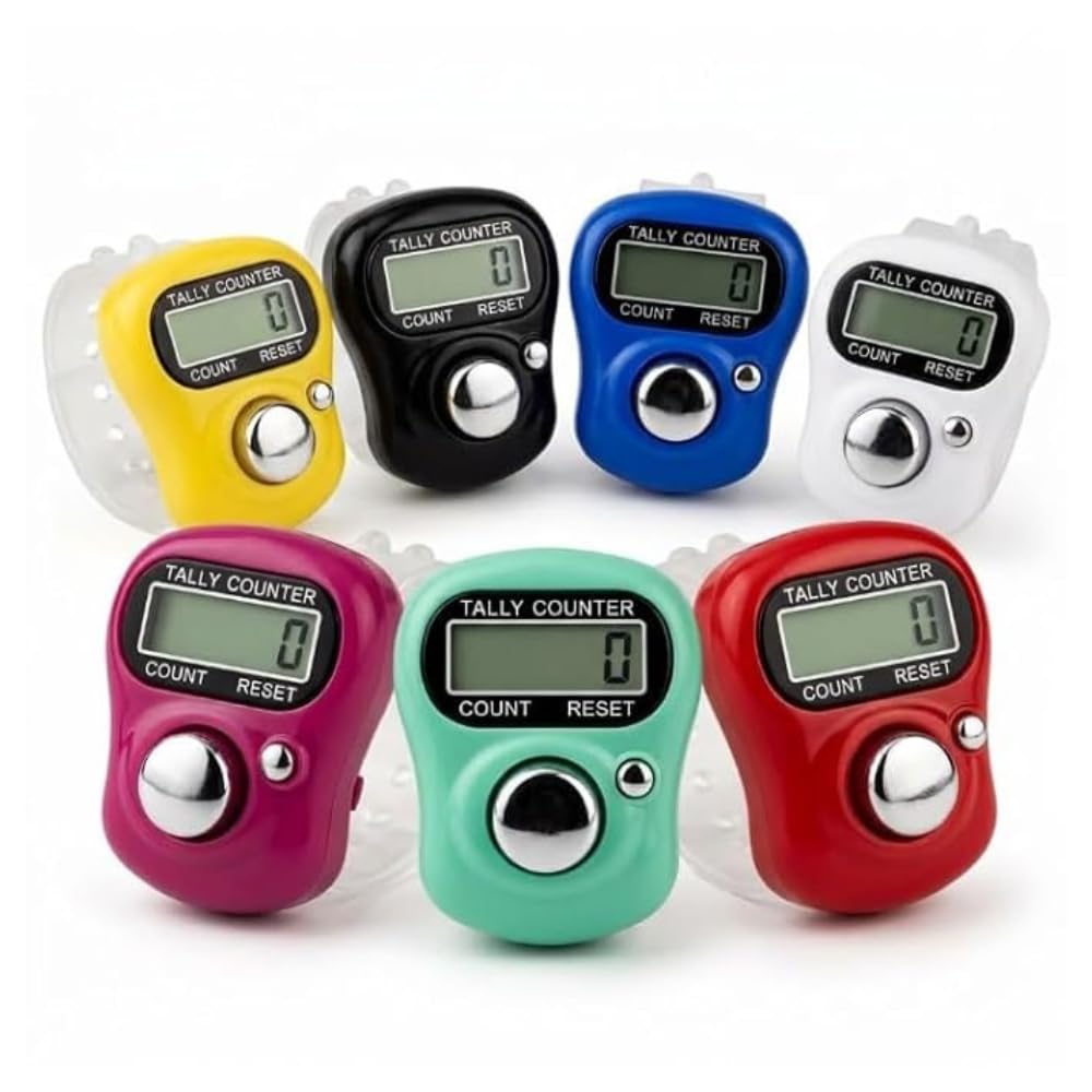 IshwarRoop Digital Tally Counter - Pack of 7 | Hand Held Counter for Meditation and Japa Counting