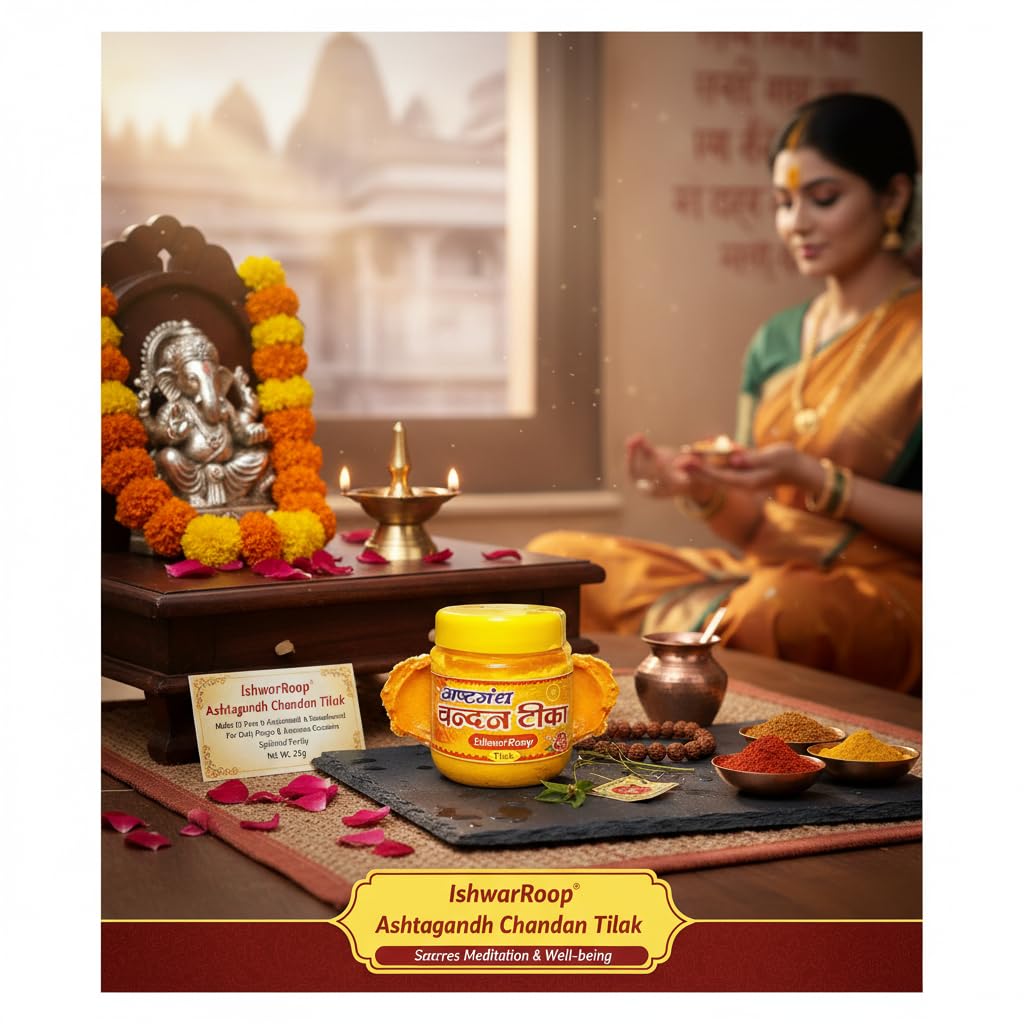 IshwarRoop Yellow Chandan Tilak for Pooja and Festivals-25gm