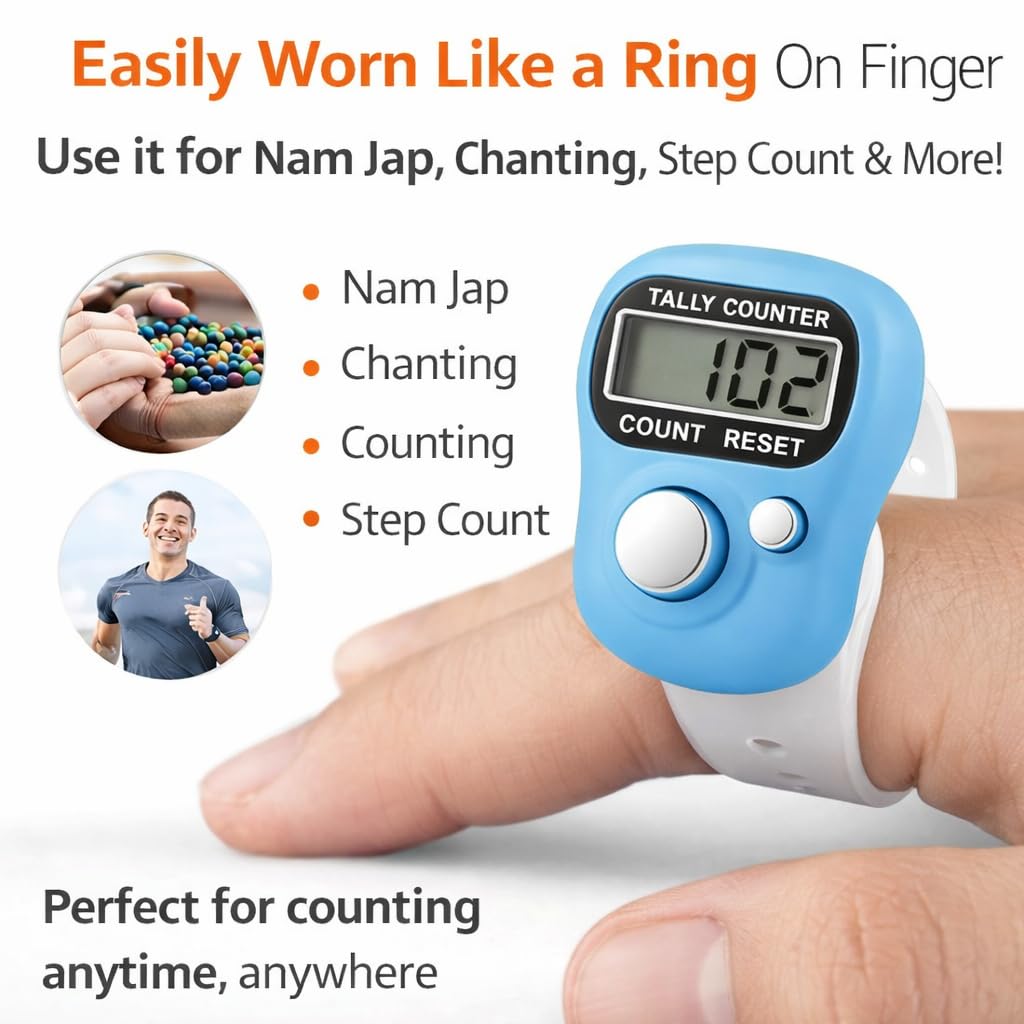 IshwarRoop Digital Tally Counter - Pack of 3 | Hand Held Counter for Meditation and Japa Counting