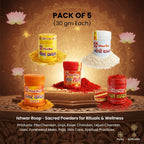 IshwarRoop Chandan Combo Pack of 5 - Gopi, Yellow, Red, Kesar Chandan & Lal Roli- 30gm Each
