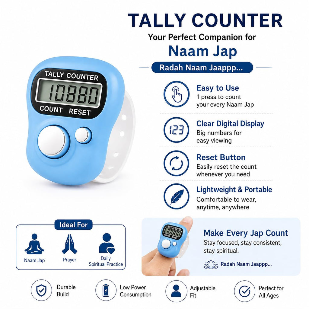IshwarRoop Digital Tally Counter - Pack of 3 | Hand Held Counter for Meditation and Japa Counting