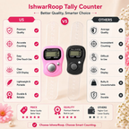 IshwarRoop Digital Tally Counter - Pack of 4 | Hand Held Counter for Meditation and Japa Counting